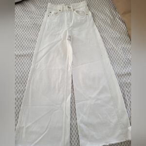 Bershka Cream Wide-Leg Pants